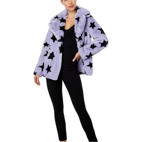 NVLT Purple and Black Star Teddy Jacket - Picture 1 of 6